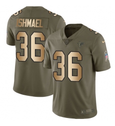 Men's Nike Atlanta Falcons #36 Kemal Ishmael Limited Olive/Gold 2017 Salute to Service NFL Jersey