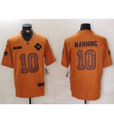 Men's New York Giants #10 Eli Manning 2023 Brown Salute To Service Limited Stitched Jersey