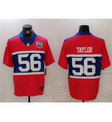 Men's New York Giants #56 Lawrence Taylor Century Red 100TH Season Commemorative Limited Football Stitched Jersey