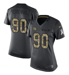 Women's Nike New York Giants #90 Jason Pierre-Paul Limited Black 2016 Salute to Service NFL Jersey