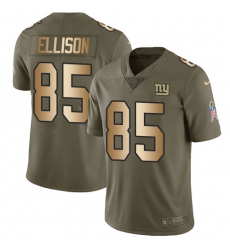 Youth Nike New York Giants #85 Rhett Ellison Limited Olive/Gold 2017 Salute to Service NFL Jersey