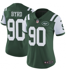 Women's Nike New York Jets #90 Dennis Byrd Green Team Color Vapor Untouchable Limited Player NFL Jersey
