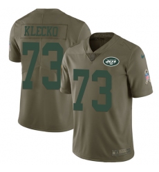 Men's Nike New York Jets #73 Joe Klecko Limited Olive 2017 Salute to Service NFL Jersey