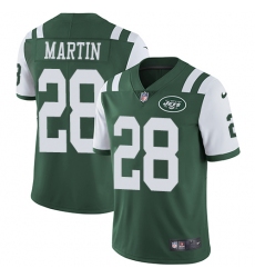Men's Nike New York Jets #28 Curtis Martin Green Team Color Vapor Untouchable Limited Player NFL Jersey