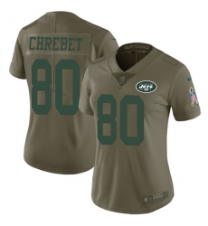Women's Nike New York Jets #80 Wayne Chrebet Limited Olive 2017 Salute to Service NFL Jersey