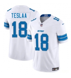 Men's Detroit Lions #18 Isaac TeSlaa White 2025 Draft F.U.S.E. Vapor Limited Football Stitched Jersey