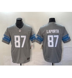 Men's Detroit Lions #87 Sam LaPorta Gray 2023 F.U.S.E. Vapor Untouchable Limited Football Stitched Jersey