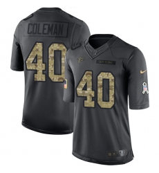 Youth Nike Atlanta Falcons #40 Derrick Coleman Limited Black 2016 Salute to Service NFL Jersey