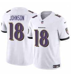 Men's Baltimore Ravens #18 Diontae Johnson White 2023 F.U.S.E Vapor Limited Football Jersey