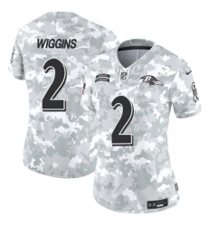 Women's Baltimore Ravens #2 Nate Wiggins 2024 F.U.S.E Arctic Camo Salute To Service Limited Stitched Football Jersey(Run Small)