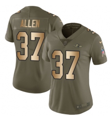 Women's Nike Baltimore Ravens #37 Javorius Allen Limited Olive/Gold Salute to Service NFL Jersey