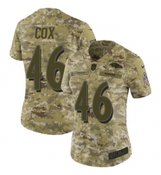 Women's Nike Baltimore Ravens #46 Morgan Cox Limited Camo 2018 Salute to Service NFL Jersey