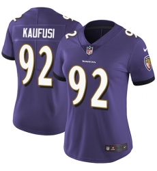 Women's Nike Baltimore Ravens #92 Bronson Kaufusi Purple Team Color Vapor Untouchable Limited Player NFL Jersey