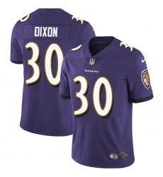 Men's Nike Baltimore Ravens #30 Kenneth Dixon Purple Team Color Vapor Untouchable Limited Player NFL Jersey