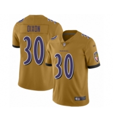 Youth Baltimore Ravens #30 Kenneth Dixon Limited Gold Inverted Legend Football Jersey