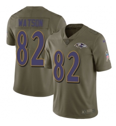 Youth Nike Baltimore Ravens #82 Benjamin Watson Limited Olive 2017 Salute to Service NFL Jersey