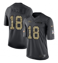 Men's Nike Baltimore Ravens #18 Jeremy Maclin Limited Black 2016 Salute to Service NFL Jersey