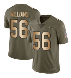 Men's Nike Baltimore Ravens #56 Tim Williams Limited Olive/Gold Salute to Service NFL Jersey