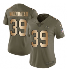 Women's Nike Baltimore Ravens #39 Danny Woodhead Limited Olive/Gold Salute to Service NFL Jersey