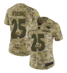 Women's Nike Baltimore Ravens #25 Tavon Young Limited Camo 2018 Salute to Service NFL Jersey