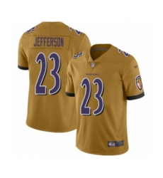 Youth Baltimore Ravens #23 Tony Jefferson Limited Gold Inverted Legend Football Jersey