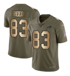 Men's Nike Buffalo Bills #83 Andre Reed Limited Olive/Gold 2017 Salute to Service NFL Jersey