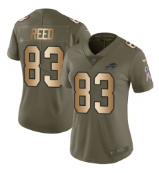 Women's Nike Buffalo Bills #83 Andre Reed Limited Olive/Gold 2017 Salute to Service NFL Jersey