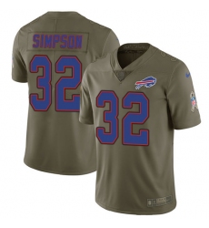 Youth Nike Buffalo Bills #32 O. J. Simpson Limited Olive 2017 Salute to Service NFL Jersey