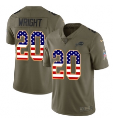 Youth Nike Buffalo Bills #20 Shareece Wright Limited Olive/USA Flag 2017 Salute to Service NFL Jersey
