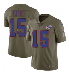 Youth Nike Buffalo Bills #15 Brandon Tate Limited Olive 2017 Salute to Service NFL Jersey