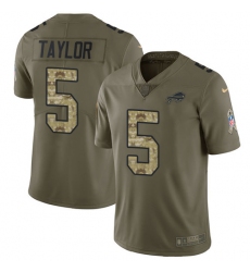 Youth Nike Buffalo Bills #5 Tyrod Taylor Limited Olive/Camo 2017 Salute to Service NFL Jersey
