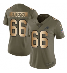 Women's Nike Buffalo Bills #66 Seantrel Henderson Limited Olive/Gold 2017 Salute to Service NFL Jersey