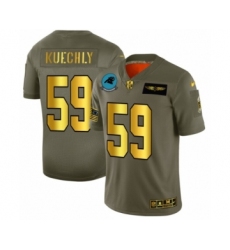 Men's Carolina Panthers #59 Luke Kuechly Limited Olive Gold 2019 Salute to Service Football Jersey