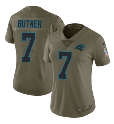 Women's Nike Carolina Panthers #7 Harrison Butker Limited Olive 2017 Salute to Service NFL Jersey