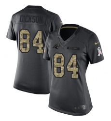 Women's Nike Carolina Panthers #84 Ed Dickson Limited Black 2016 Salute to Service NFL Jersey