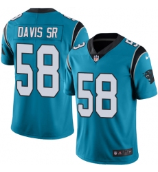 Men's Nike Carolina Panthers #58 Thomas Davis Blue Alternate Vapor Untouchable Limited Player NFL Jersey