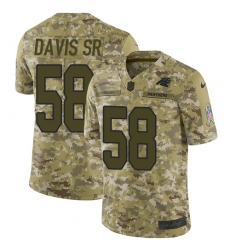 Youth Nike Carolina Panthers #58 Thomas Davis Limited Camo 2018 Salute to Service NFL Jersey