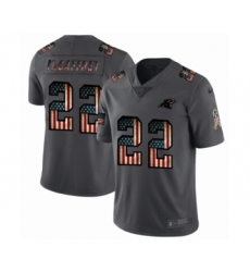 Men's Carolina Panthers #22 Christian McCaffrey Limited Black USA Flag 2019 Salute To Service Football Jersey
