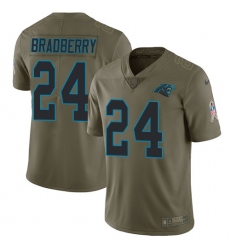 Men's Nike Carolina Panthers #24 James Bradberry Limited Olive 2017 Salute to Service NFL Jersey