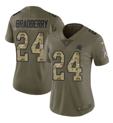 Women's Nike Carolina Panthers #24 James Bradberry Limited Olive/Camo 2017 Salute to Service NFL Jersey
