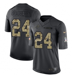 Youth Nike Carolina Panthers #24 James Bradberry Limited Black 2016 Salute to Service NFL Jersey