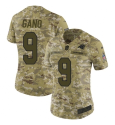 Women's Nike Carolina Panthers #9 Graham Gano Limited Camo 2018 Salute to Service NFL Jersey