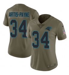 Women's Nike Carolina Panthers #34 Cameron Artis-Payne Limited Olive 2017 Salute to Service NFL Jersey