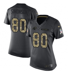 Women's Nike Carolina Panthers #80 Scott Simonson Limited Black 2016 Salute to Service NFL Jersey