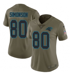 Women's Nike Carolina Panthers #80 Scott Simonson Limited Olive 2017 Salute to Service NFL Jersey
