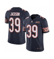 Men's Chicago Bears #39 Eddie Jackson Navy Blue Team Color 100th Season Limited Football Jersey