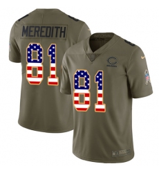 Youth Nike Chicago Bears #81 Cameron Meredith Limited Olive/USA Flag Salute to Service NFL Jersey