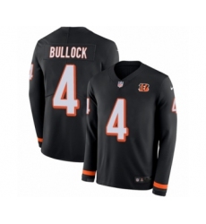 Youth Nike Cincinnati Bengals #4 Randy Bullock Limited Black Therma Long Sleeve NFL Jersey