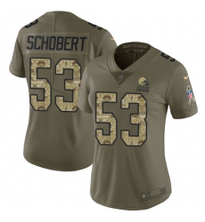 Women's Nike Cleveland Browns #53 Joe Schobert Limited Olive/Camo 2017 Salute to Service NFL Jersey