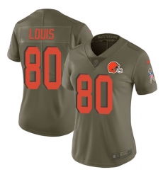 Women's Nike Cleveland Browns #80 Ricardo Louis Limited Olive 2017 Salute to Service NFL Jersey